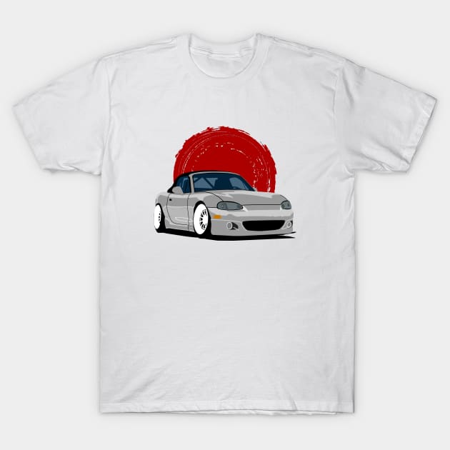 Silver Mazda Miata NB T-Shirt by Rebellion Store